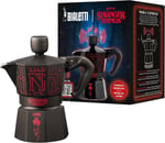 Bialetti - Moka Express Stranger Things: 3 Cups Ocak Üstü Espresso Pişirici, Müzikli, 130ml, Siyah, Patentli Güvenlik Valfi