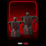 Bialetti - Moka Express Stranger Things: 6 Cups Ocak Üstü Espresso Pişirici, Müzikli, 270ml, Siyah, Patentli Güvenlik Valfi - Seçenekler: 3 Tazze, 6 Tazze