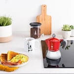 Bialetti - Moka İndüksiyon Kırmızı: 4 Cups Ocak Üstü Espresso Pişirici - 150ml - Alt Hazne: Dış Paslanmaz Çelik İç Alüminyum - Patentli Güvenlik Valfi - İndüksiyon Ocak Türleri İçin Uygundur