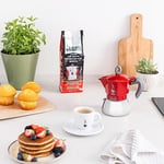 Bialetti - Moka İndüksiyon Kırmızı: 4 Cups Ocak Üstü Espresso Pişirici - 150ml - Alt Hazne: Dış Paslanmaz Çelik İç Alüminyum - Patentli Güvenlik Valfi - İndüksiyon Ocak Türleri İçin Uygundur