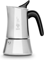 Bialetti - Moon Exclusive: 4 Cups Ocak Üstü Espresso Pişirici - 170ml - Gümüş Renk - Paslanmaz Çelik Gövde - Patentli Güvenlik Valfi - Tüm Ocak Türleri İçin Uygundur (İndüksiyon Dahil)