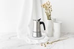 Bialetti - Moon Exclusive: 4 Cups Ocak Üstü Espresso Pişirici - 170ml - Gümüş Renk - Paslanmaz Çelik Gövde - Patentli Güvenlik Valfi - Tüm Ocak Türleri İçin Uygundur (İndüksiyon Dahil)