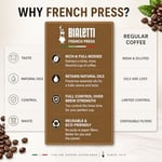 Bialetti - Preziosa French Press: Yaklaşık 1L kapasiteli kahve hazırlayıcı - 18/10 Paslanmaz Çelik Gövde - Bulaşık Makinesinde Yıkanabilen Borosilikat Cam Sürahi - Paslanmaz Çelik Filtre Sistemi