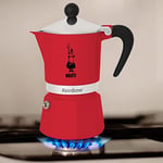 Bialetti - Rainbow: 6 Cups Ocak Üstü Espresso Pişirici - 250ml - Kırmızı Renk - Alüminyum Gövde - Patentli Güvenlik Valfi - Tüm  - Seçenekler: 1 Tasse, 3 Cups, 3 Tassen, 6 Cups, 6 Kişilik, 6 Tassen...