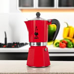 Bialetti - Rainbow: 6 Cups Ocak Üstü Espresso Pişirici - 250ml - Kırmızı Renk - Alüminyum Gövde - Patentli Güvenlik Valfi - Tüm  - Seçenekler: 1 Tasse, 3 Cups, 3 Tassen, 6 Cups, 6 Kişilik, 6 Tassen...