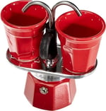 Bialetti - Set Mini Express: Ocak Üstü Espresso Pişirici + 2 Cups - Renk Kırmızı