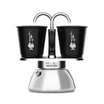 Bialetti - Set Mini İndüksiyon: Ocak Üstü Espresso Pişirici + 2 Cups - İndüksiyon Ocak Türleri İçin Uygundur