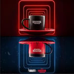 Bialetti Stranger Things 2 Fincan ve 2 Tabak Seti - Isıya Duyarlı Renk Değiştiren - Bulaşık Makinesinde Yıkanamaz - Her biri 80 ml, Siyah
