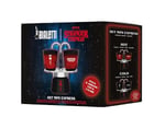Bialetti - Stranger Things Set Mini Express: Ocak Üstü Espresso Pişirici + 2'li Seramik Isıya Duyarlı Shot Bardağı Seti, Renk Değiştiren, İndüksiyonlu Ocaklar İçin Uygun Değil, Siyah