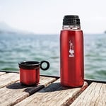 Bialetti - Termos - 460mL - Kırmızı Renk - Paslanmaz Çelik - Çift Katmanlı - 12 Saat Sıcak 24 Saat Soğuk Tutar - Bardaklı Kapak Özelliği