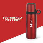 Bialetti - Termos - 460mL - Kırmızı Renk - Paslanmaz Çelik - Çift Katmanlı - 12 Saat Sıcak 24 Saat Soğuk Tutar - Bardaklı Kapak Özelliği