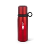Bialetti - Termos - 460mL - Kırmızı Renk - Paslanmaz Çelik - Çift Katmanlı - 12 Saat Sıcak 24 Saat Soğuk Tutar - Bardaklı Kapak Özelliği