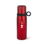 Bialetti - Termos - 460mL - Kırmızı Renk - Paslanmaz Çelik - Çift Katmanlı - 12 Saat Sıcak 24 Saat Soğuk Tutar - Bardaklı Kapak Özelliği