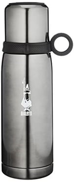Bialetti - Termos - 460mL - Koyu Gri Renk - Paslanmaz Çelik - Çift Katmanlı - 12 Saat Sıcak 24 Saat Soğuk Tutar - Bardaklı Kapak Özelliği