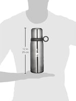 Bialetti - Termos - 460mL - Koyu Gri Renk - Paslanmaz Çelik - Çift Katmanlı - 12 Saat Sıcak 24 Saat Soğuk Tutar - Bardaklı Kapak Özelliği