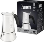 Bialetti - Venus: 2 Cups Ocak Üstü Espresso Pişirici - 85ml - Gümüş Renk - Paslanmaz Çelik Gövde - Patentli Güvenlik Valfi -  - Seçenekler: 2 bardak, 4 tassen, 6 tassen, 10 bardak, 32X21.5X27.5, 35...
