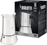 Bialetti - Venus: 6 Cups Ocak Üstü Espresso Pişirici - 235ml - Gümüş Renk - Paslanmaz Çelik Gövde - Patentli Güvenlik Valfi - Tüm Ocak Türleri İçin Uygundur (İndüksiyon Dahil)
