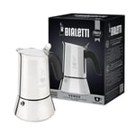 Bialetti - Venus: 6 Cups Ocak Üstü Espresso Pişirici - 235ml - Gümüş Renk - Paslanmaz Çelik Gövde - Patentli Güvenlik Valfi - Tüm Ocak Türleri İçin Uygundur (İndüksiyon Dahil)