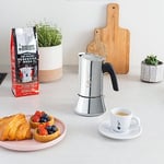 Bialetti - Venus: 6 Cups Ocak Üstü Espresso Pişirici - 235ml - Gümüş Renk - Paslanmaz Çelik Gövde - Patentli Güvenlik Valfi - Tüm Ocak Türleri İçin Uygundur (İndüksiyon Dahil)