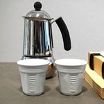Bialetti Y0Tz502 6 Espresso Bardağı, Porselen, Beyaz, 23,7 x 14 x 7 cm, 6 Parça