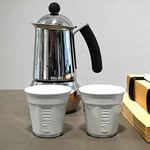 Bialetti Y0Tz502 6 Espresso Bardağı, Porselen, Beyaz, 23,7 x 14 x 7 cm, 6 Parça