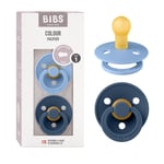 Bibs Colour İkili Kauçuk Emzik-Sky Blue/Steel Blue 0-6 Ay