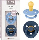 Bibs Colour İkili Kauçuk Emzik-Sky Blue/Steel Blue 0-6 Ay