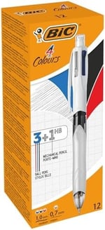 Bic 4 Colour Multifunction Black/Blue/Red/Pencil PK12