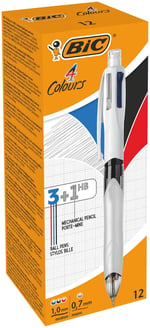 Bic 4 Colour Multifunction Black/Blue/Red/Pencil PK12