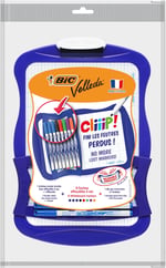 BIC 967444 Velleda Cliiip Set Beyaz Tahta (21 x 31 cm) Silecek; 8 Silinebilir Marker -10'lu Set, Çeşitli Renklerde