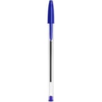 BIC Cristal Orijinal Tükenmez Kalem, Orta Uçlu (1,00 mm), Altıgen Şaft ve Uygun Kapaklı - Mavi, Her Biri 10 Adet Karton Kutu