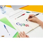 BIC Cristal Orijinal Tükenmez Kalem, Orta Uçlu (1,00 mm), Altıgen Şaft ve Uygun Kapaklı - Mavi, Her Biri 10 Adet Karton Kutu