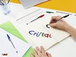 BIC Cristal Orijinal Tükenmez Kalem, Orta Uçlu (1,00 mm), Altıgen Şaft ve Uygun Kapaklı - Mavi, Her Biri 10 Adet Karton Kutu