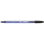 BIC Cristal Soft Tükenmez Kalem, Siyah, 50'li Kutu, 1.2 mm Orta Kalınlıkta Uç, Şeffaf Gövde, Delikli Kapak