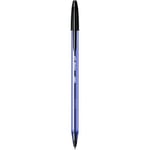 BIC Cristal Soft Tükenmez Kalem, Siyah, 50'li Kutu, 1.2 mm Orta Kalınlıkta Uç, Şeffaf Gövde, Delikli Kapak