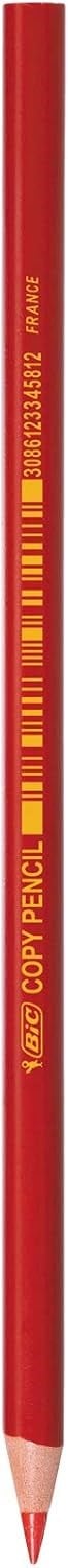 BIC Evolution Kırmızı Kopya Kalemi 12'li Kutu,Kıymık Oluşturmaz, Çiğnemeye Karşı Dayanıklı, Kolay Açılır