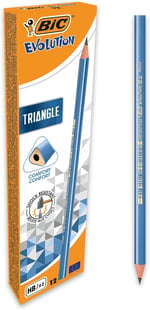 BIC Evolution Üçgen Kurşun Kalem 12'Li Kutu, Kıymık Oluşturmaz, Çiğnemeye Karşı Dayanıklı, Kolay Açılır - Seçenekler: 1 Adet, 12 stück (1er Pack) 3lü paket
