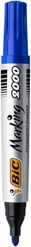 BIC Intensity Marker 2000 Yuvarlak Uçlu Permanent Markör, Mavi, 12'li Kutu, 1.7 mm Sağlam Uç, Hızlı Kuruyan Mürekkep