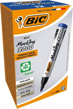 BIC Intensity Marker 2000 Yuvarlak Uçlu Permanent Markör, Mavi, 12'li Kutu, 1.7 mm Sağlam Uç, Hızlı Kuruyan Mürekkep