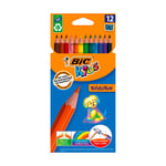 BIC Kids Evolution Kuru Boya Kalemi, 12'li Kutu, Kıymık Oluşturmaz, Çiğnemeye Karşı Dayanıklı, Kolay Açılır