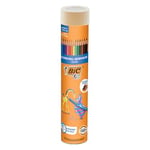 BIC Kids Evolution Kuru Boya Kalemi 12'li Metal Tüp, Kıymık Oluşturmaz, Çiğnemeye Karşı Dayanıklı, Kolay Açılır
