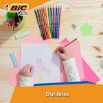 BIC Kids Evolution Kuru Boya Kalemi, 24'lü Kutu, Kıymık Oluşturmaz, Çiğnemeye Karşı Dayanıklı, Kolay Açılır