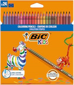 BIC Kids Evolution Stripes Kuru Boya Kalemi, 24'lü Kutu