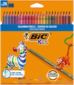 BIC Kids Evolution Stripes Kuru Boya Kalemi, 24'lü Kutu