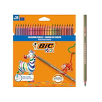 BIC Kids Evolution Stripes Kuru Boya Kalemi, 24'lü Kutu