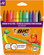 BIC Kids Kid Couleur Keçeli Boya Kalemi, 12'li Kutu