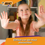 BIC Kids Kid Couleur Ultra Yıkanabilir Keçeli Boya Kalemi 24 Renk, Kolayca Çoğu Kumaştan Çıkar, Su Bazlı Keçeli Kalem