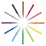 BIC Kids Kid Couleur XL Keçeli Kalem, 12 Yıkanabilir Renkte, Kalın Uçlu, Karton Kutuda, 3 Yaşından İtibaren
