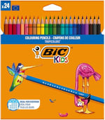 BIC Kids Tropicolors Kuru Boya Kalemi 24 Renk, Kıymık Oluşturmaz, Ağaç Kesilmeden Üretilmiştir, Çiğnemeye Dayanıklı