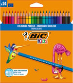 BIC Kids Tropicolors Kuru Boya Kalemi 24 Renk, Kıymık Oluşturmaz, Ağaç Kesilmeden Üretilmiştir, Çiğnemeye Dayanıklı